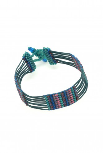 Beaded Leather Loom Bracelet Beaded Leather Loom Bracelet